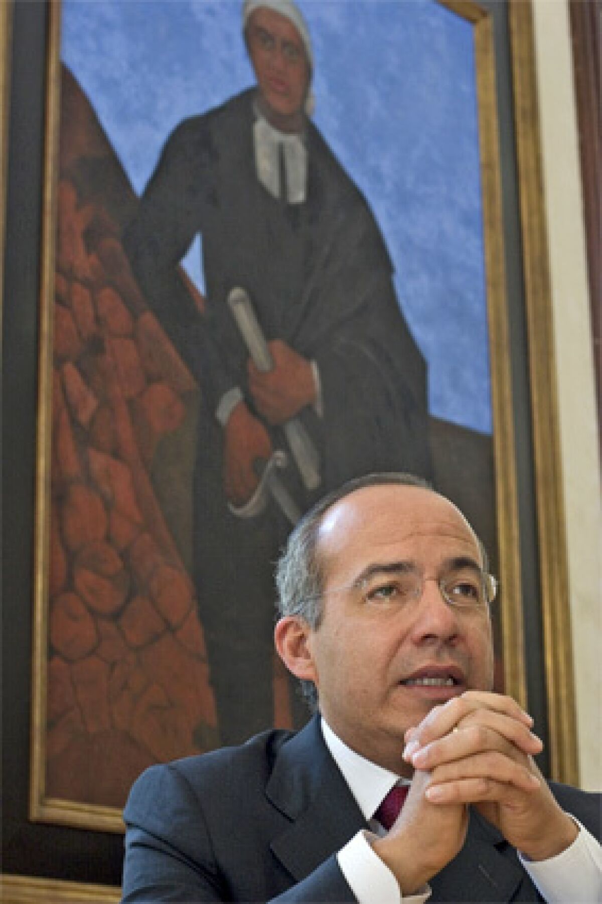 IN MEXICO CITY: Felipe Calderon gives a wide-ranging interview in his presidential residence. He says of the U.S. primaries, It seems to me that the most radical and anti-immigrant candidates have been left behind.
