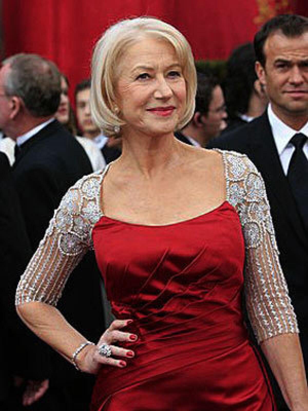 An icy pastel yellow works best for Helen Mirren and others with platinum, ashy blond or gray.