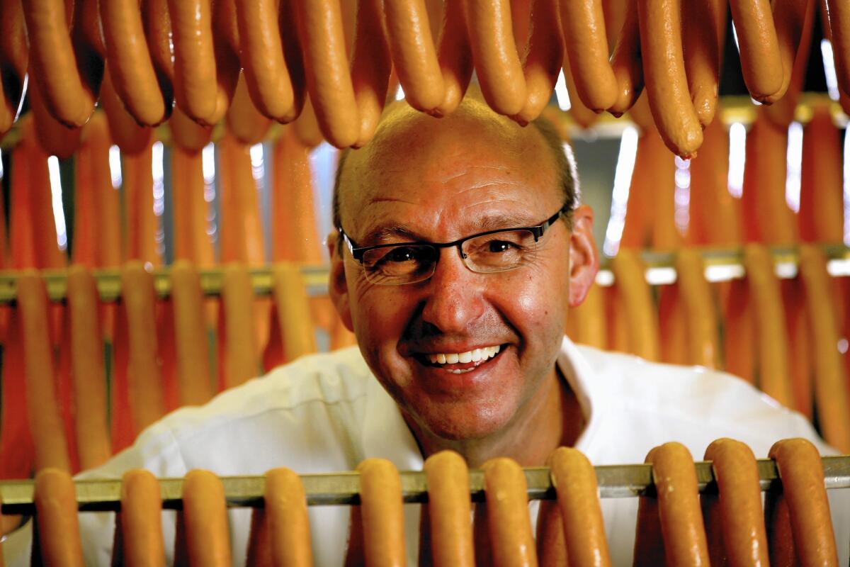 Alexander Lagger knows from sausage at Alpine Village Market in Torrance.