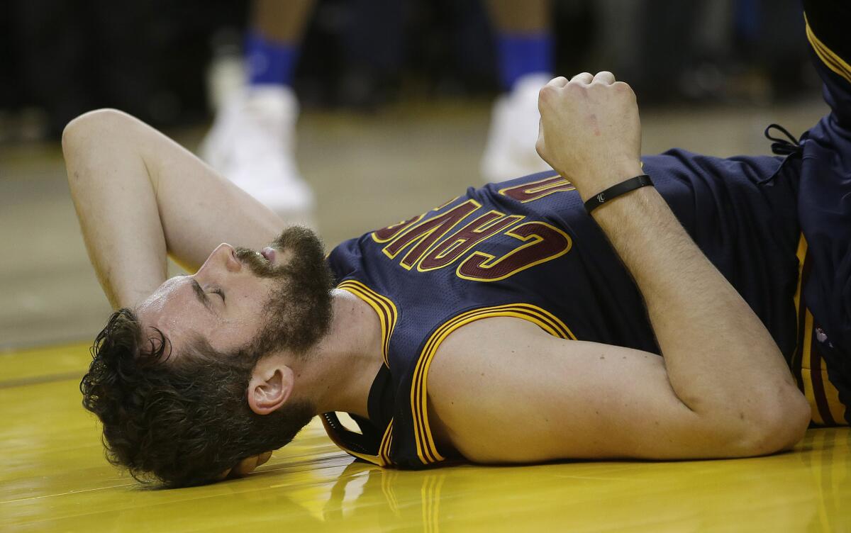Cleveland forward Kevin Love sustained a concussion during Game 2 of the NBA Finals.
