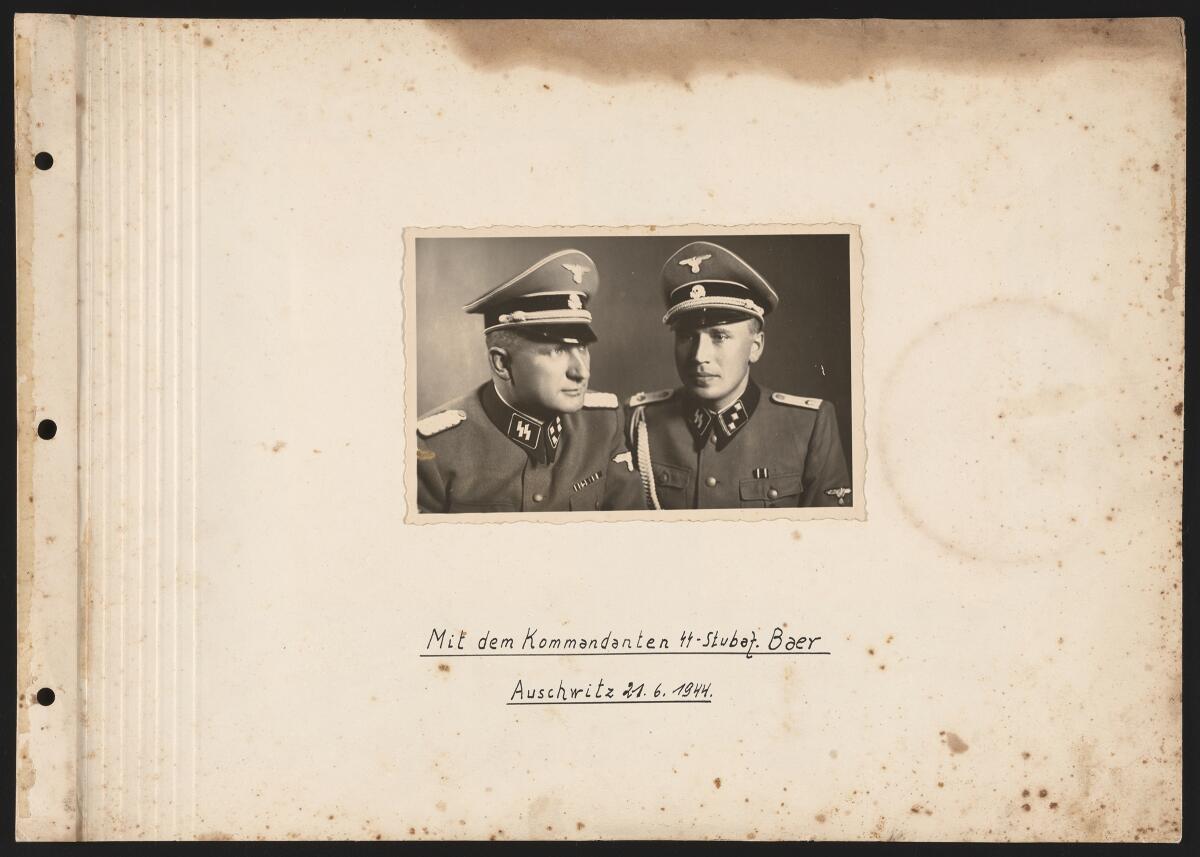 The cover page of a photo album owned by Auschwitz camp officer Karl-Friedrich Höcker