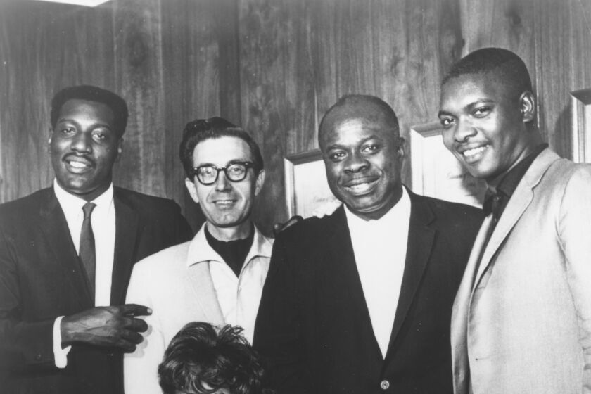 From left, Otis Reddin, Jim Stewart, Rufus Thomas, Booker T. Jones and Carla Thomas in 1967.