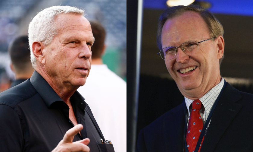 New York Giants co-owners Steve Tisch, left, and John Mara.