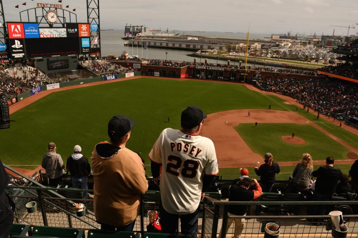 San Francisco's AT&T Park, home to the Giants, opened in 2000.