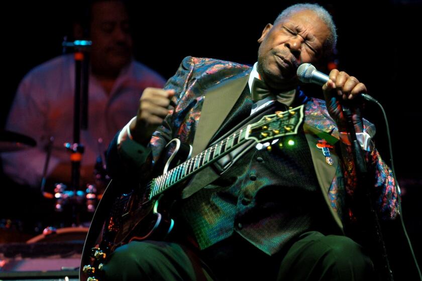 B.B. King and Lucille, in 2007 in Salisbury, Md. King died Thursday at his Las Vegas home at age 89.