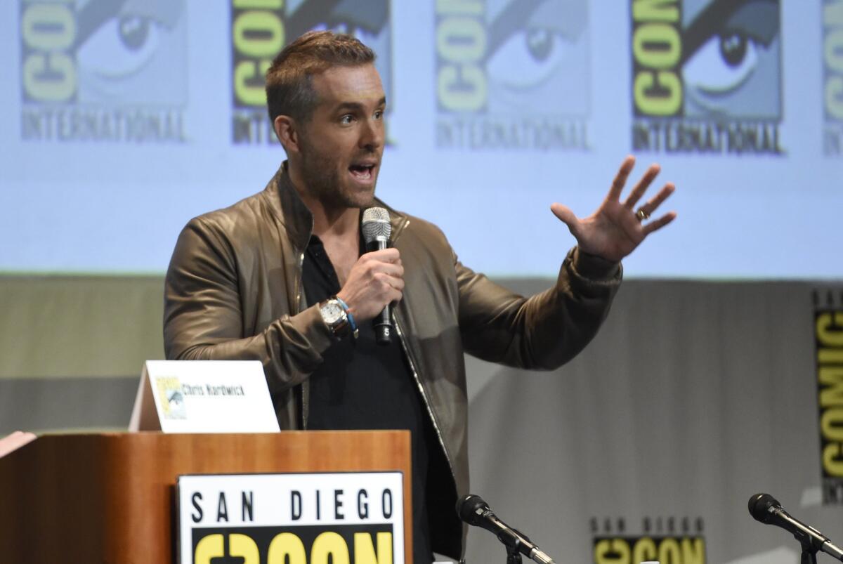 Ryan Reynolds, who is starring as the title character in "Deadpool," speaks at the Fox presentation at Comic-Con in San Diego