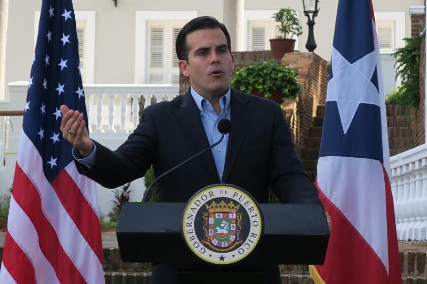 El gobernador de Puerto Rico, Ricardo Rosselló, ofrece una rueda de prensa. EFE/Archivo