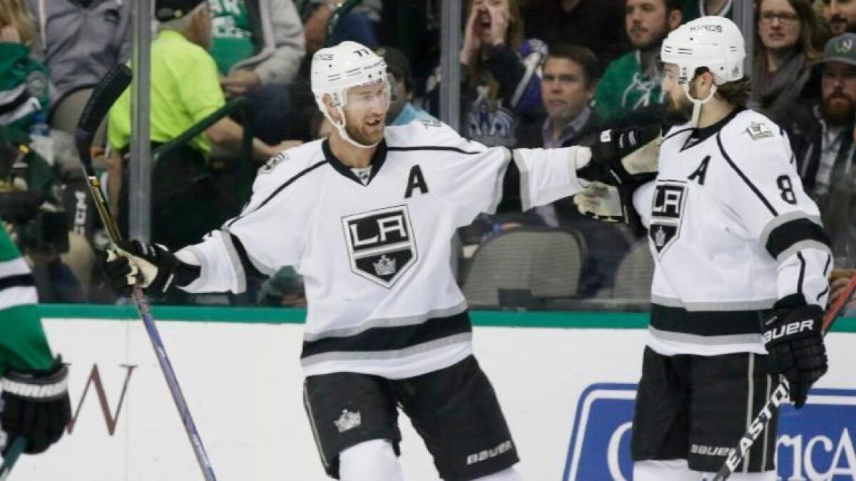Kings center Jeff Carter, left, will play in his second All-Star game, while teammate Drew Doughty will make his third straight appearance.