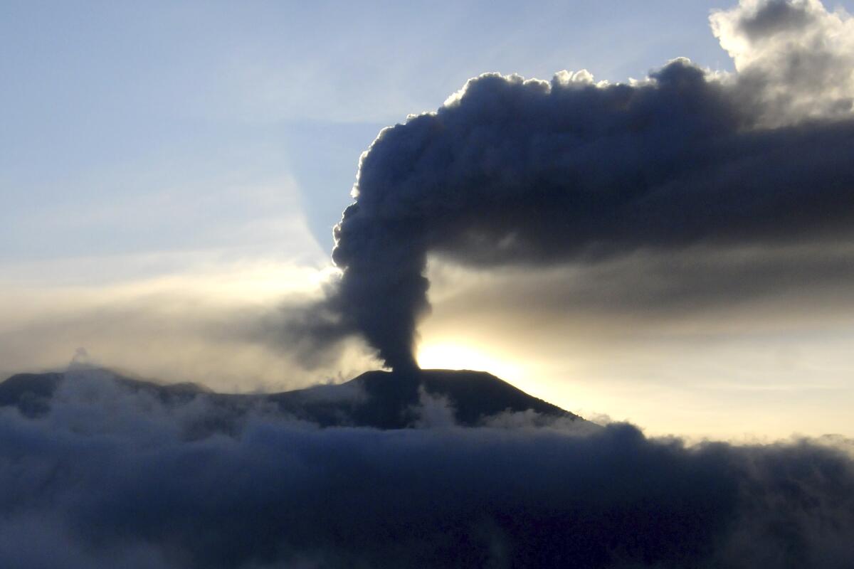 Mt. Merapi spewing volcanic ash from its crater