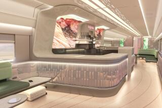 On Brightline West's trains between greater L.A.  and Las Vegas, lounge cars will be sleek. 