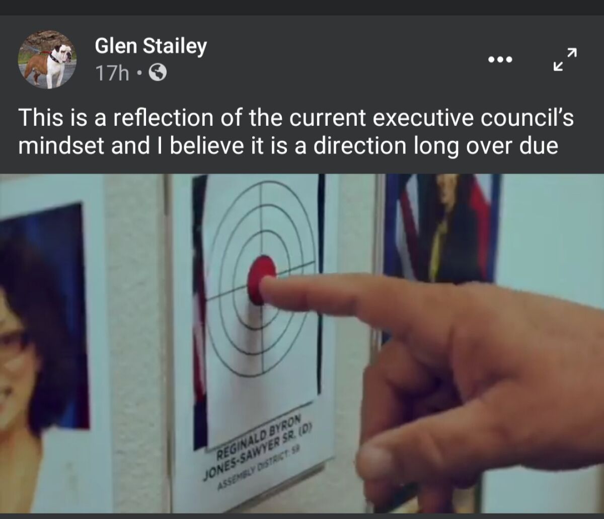 A screenshot from CCPOA president Glen Stailey's Facebook page.