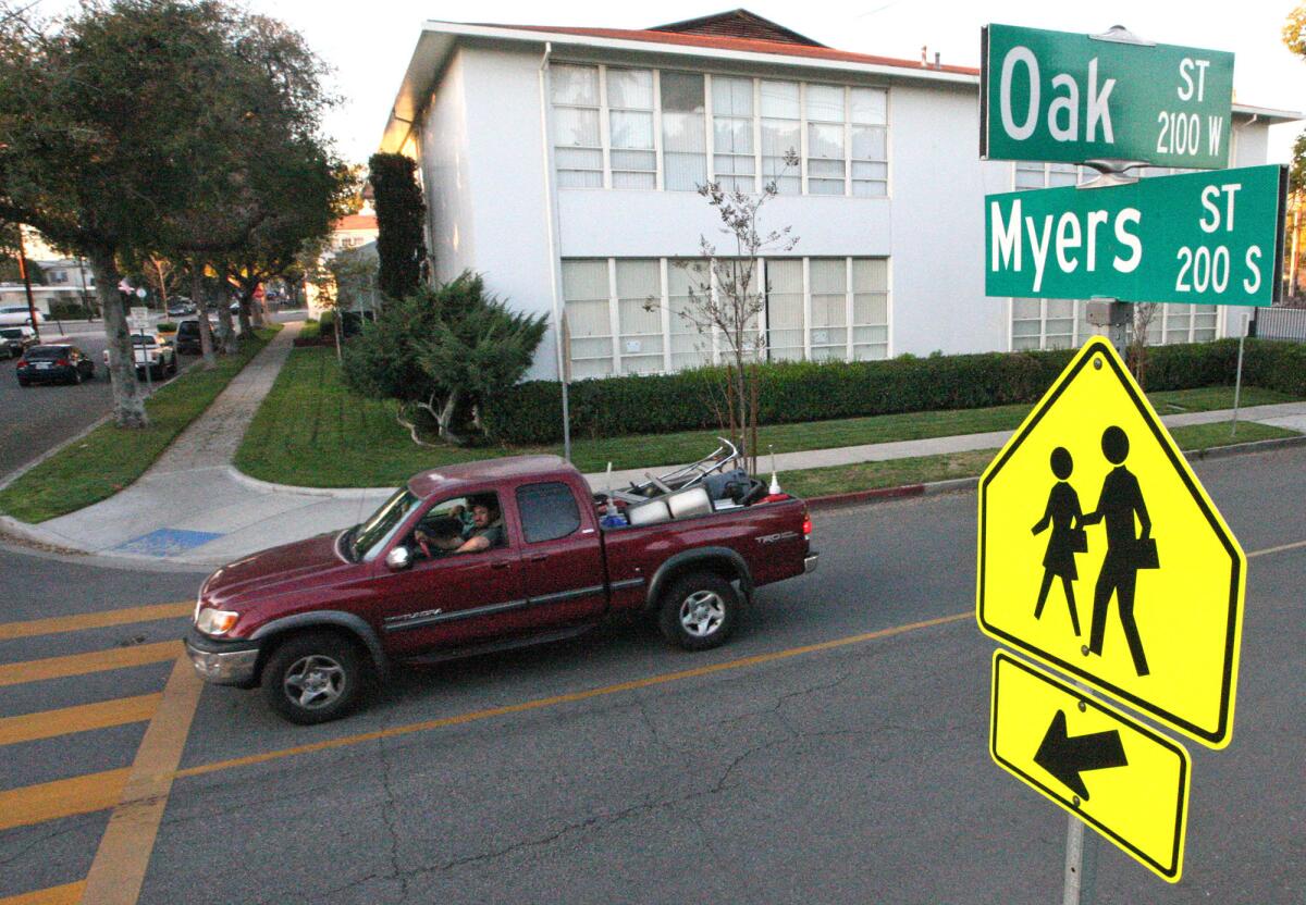 The Burbank City Council on Tuesday approved a four-way stop sign at Oak and Myers Streets near St. Finbar school, where there is currently only a two-way stop sign, at the request of parents of children who attend the school.