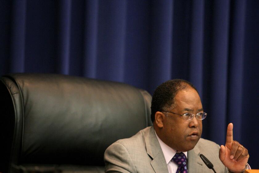 Los Angeles County Supervisor Mark Ridley-Thomas, shown last year, was the only vote opposing the appointment of Mark Saladino as county counsel.