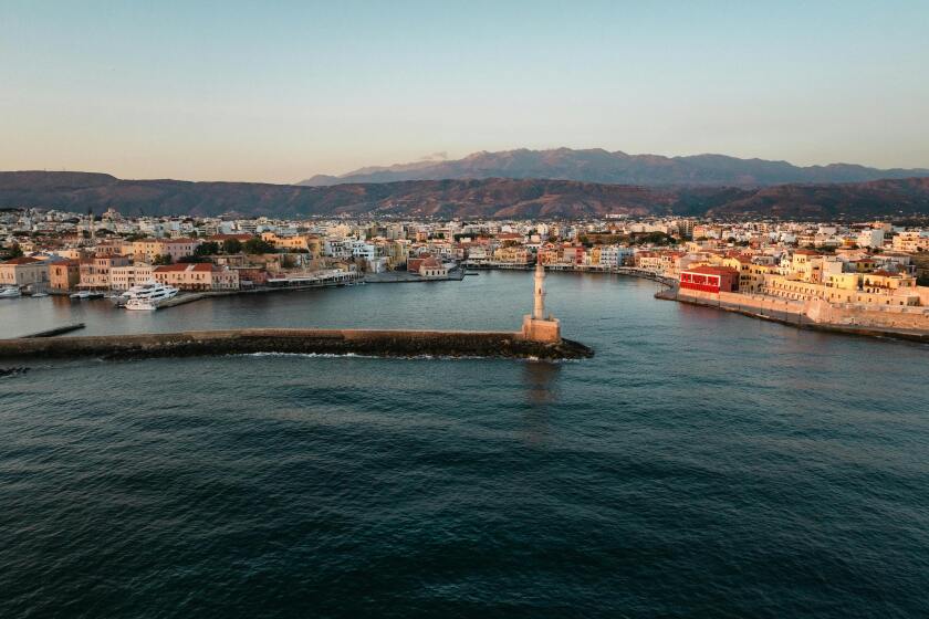 The aerial view of the town of Chania, Greece