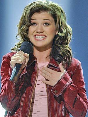 2002: Clarkson croons what became her first hit, A Moment Like This, upon winning American Idol.
