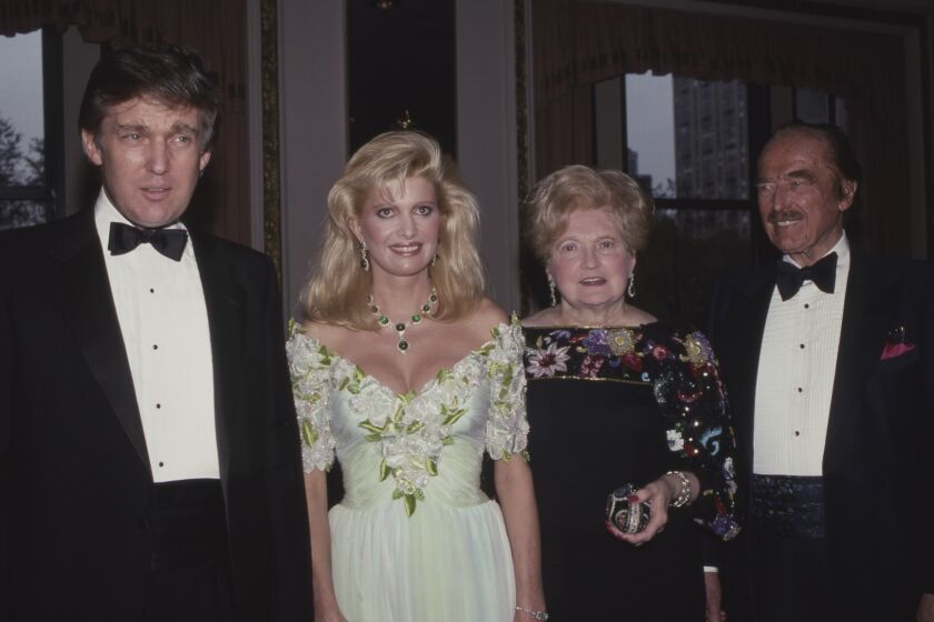 NEW YORK, NY - 1987: Donald Trump, Ivana Trump, Mary Trump and Fred Trump attend PAL Dinner in May 1987 at The Plaza Hotel in New York City. (Photo by Sonia Moskowitz/Getty Images)