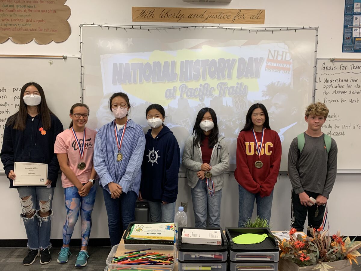 Contest participants from Pacific Trails Middle School.
