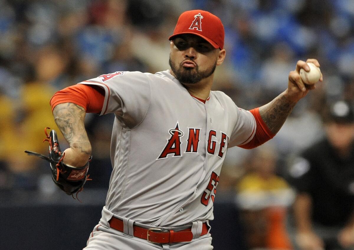 Hector Santiago pitches against Tampa Bay on Thursday.