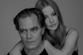 Michael Shannon and Jessica Chastain photographed in New York, NY on April 21, 2023. (Benedict Evans / For The Times)