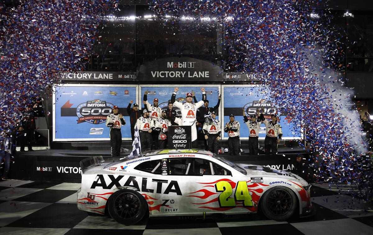 William Byron survives late crashes to win 2024 Daytona 500 - Los Angeles Times