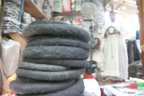 Ready to wear: A pile of freshly woven agals, or traditional Arab headpieces, waits for buyers at a market in the Iraqi city of Najaf.