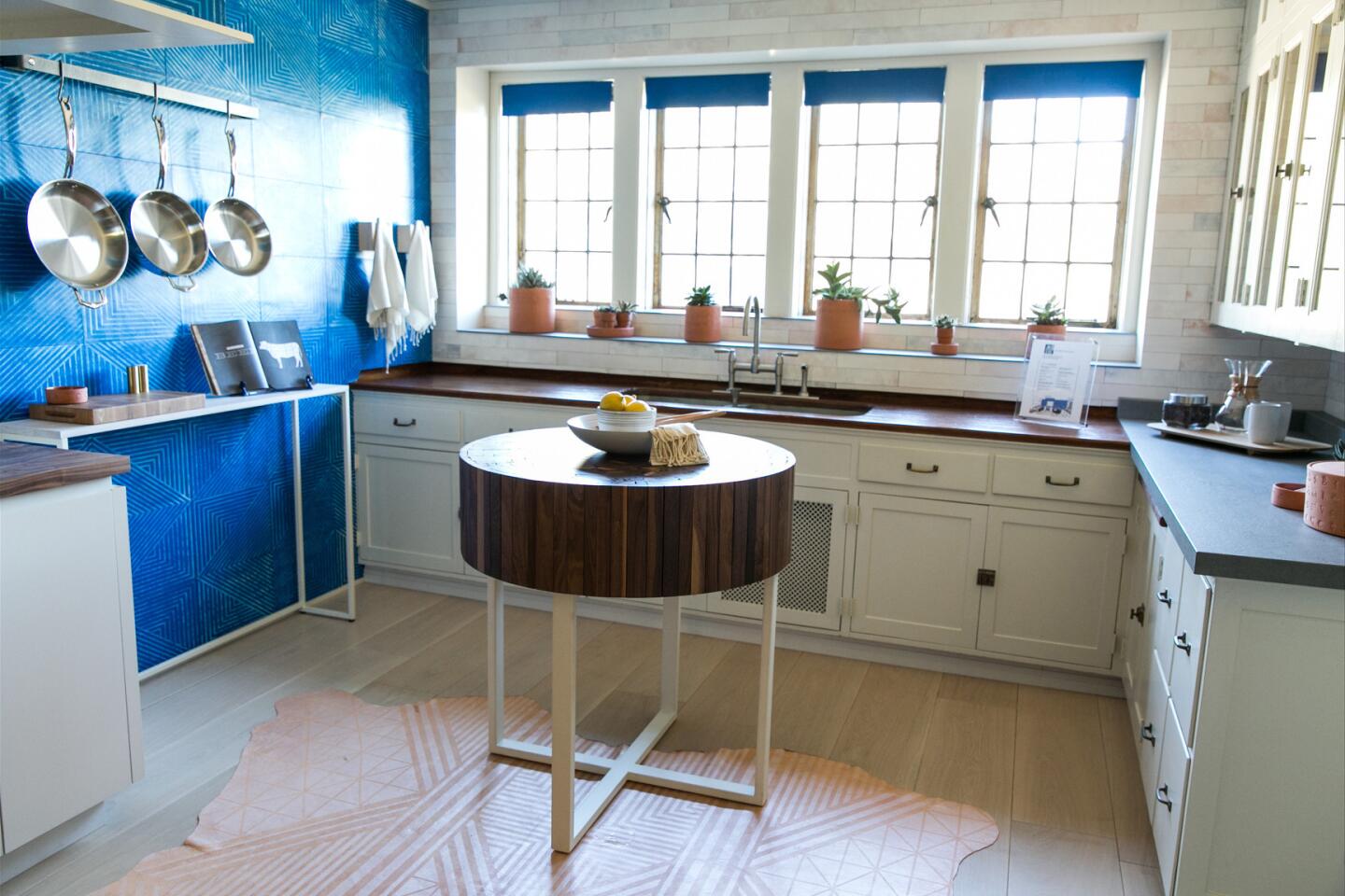 White kitchen in a post gothic interior