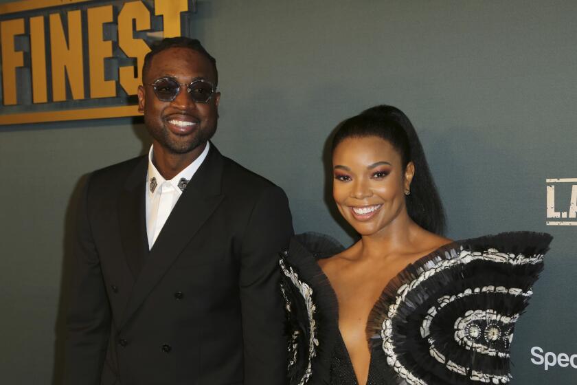 Dwyane Wade, left, and Gabrielle Union arrive at the LA Premiere of "L.A.'s Finest" at the Sunset Tower Hotel on Friday, May 10, 2019, in Los Angeles. (Photo by Willy Sanjuan/Invision/AP)