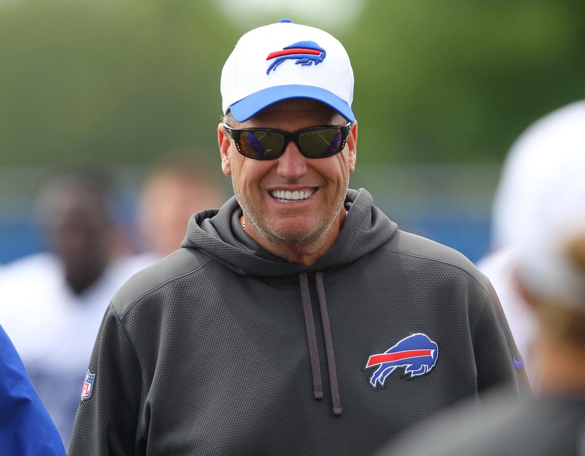 Buffalo Bills Coach Rex Ryan walks off the field during his team's minicamp in Orchard Park, N.Y., on June 17.
