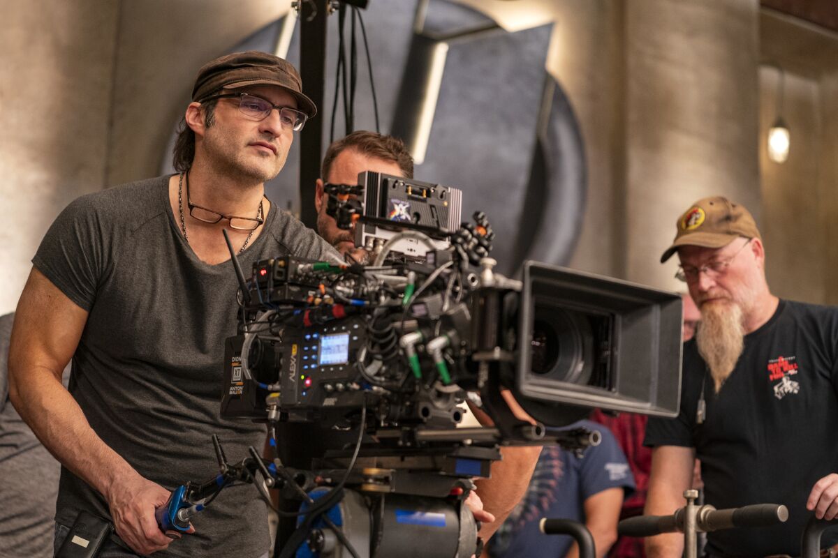Director Robert Rodriguez on the set of "We Can Be Heroes" for Netflix.