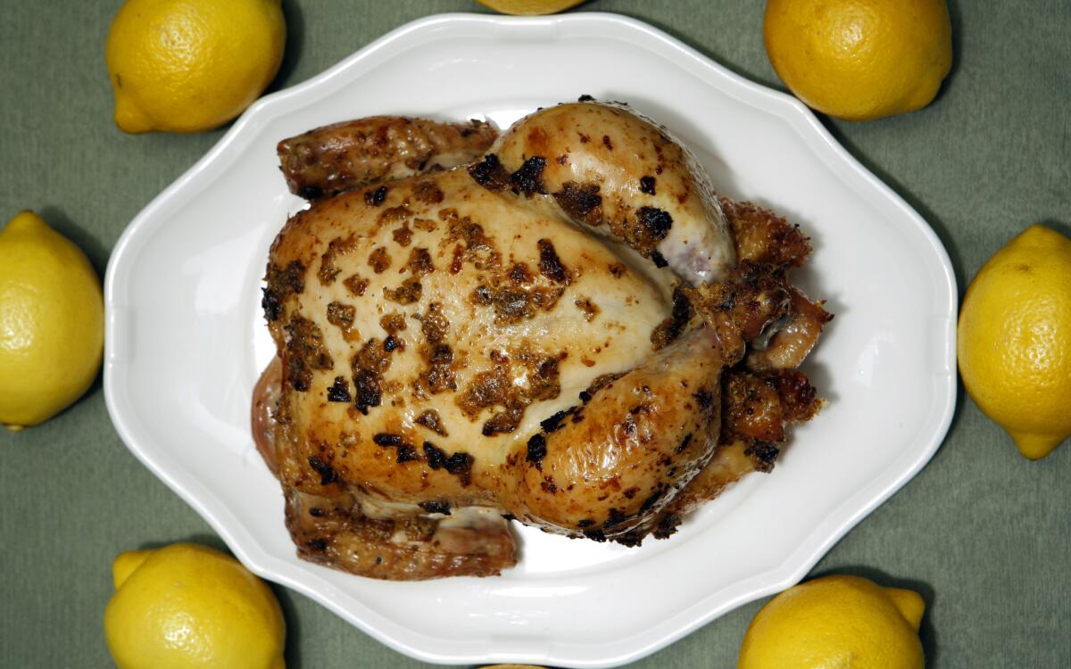 Roast chicken with preserved lemon