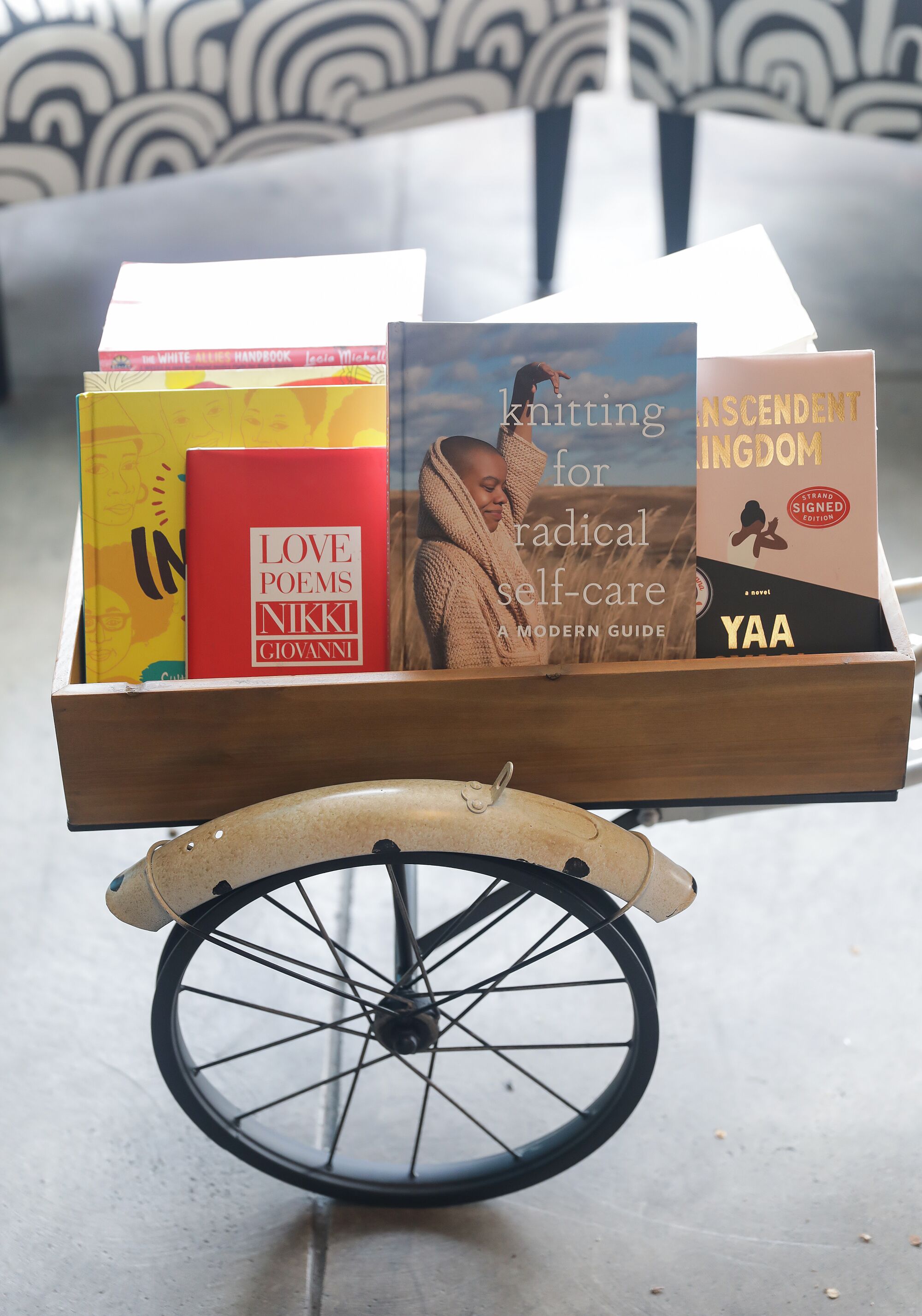 small wagon full of books 