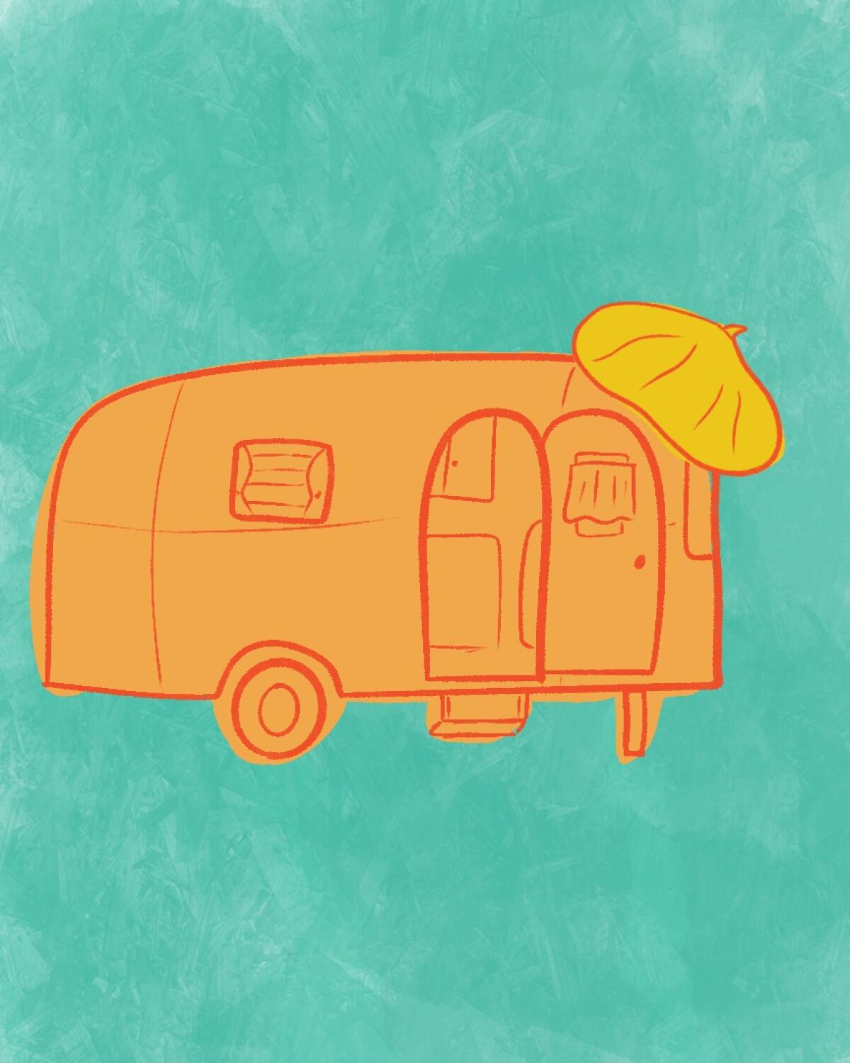 Illustration of airstream wearing beret