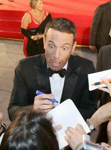 Ben Affleck was anything but serious on "The Town" red carpet. He plays an armed robber in the film, who falls for one of his victims, a bank manager played by Rebecca Hall.