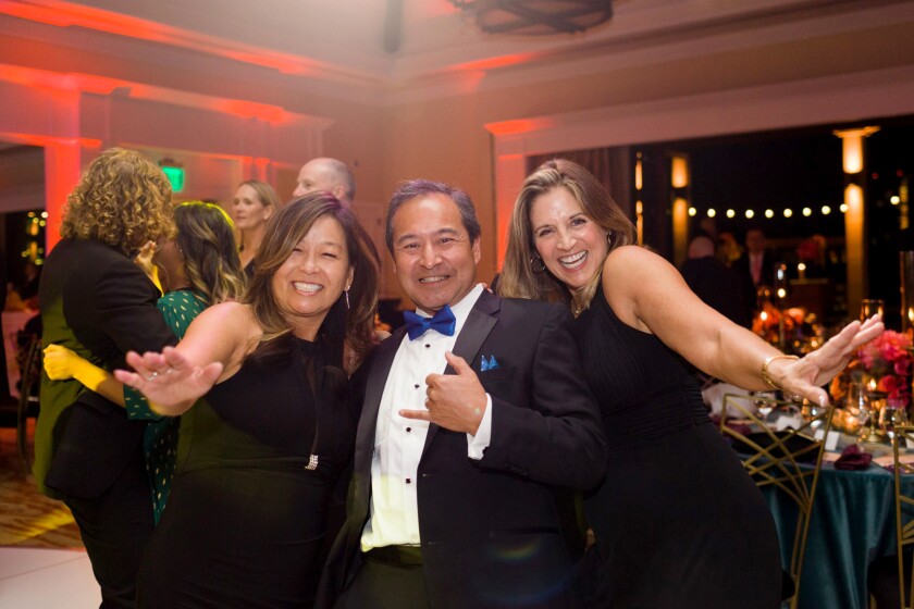 Vicki Wong, Harmon Kong and Lyn Rendell celebrate the new season at the South Coast Repertory Theatre's annual fall gala.