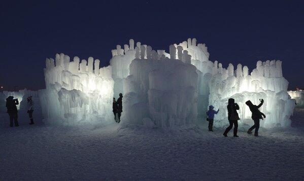Millions of gallons of water go into creating the icy archways, tunnels, towers and caverns of the Ice Castles.