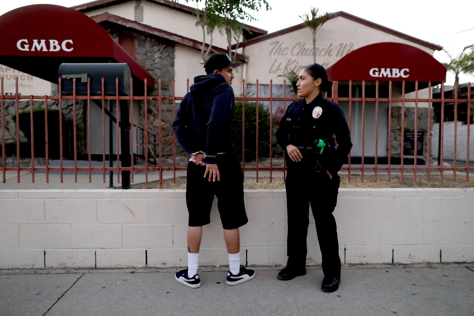 Deirdre Fonseca questions a suspect in Pacoima.
