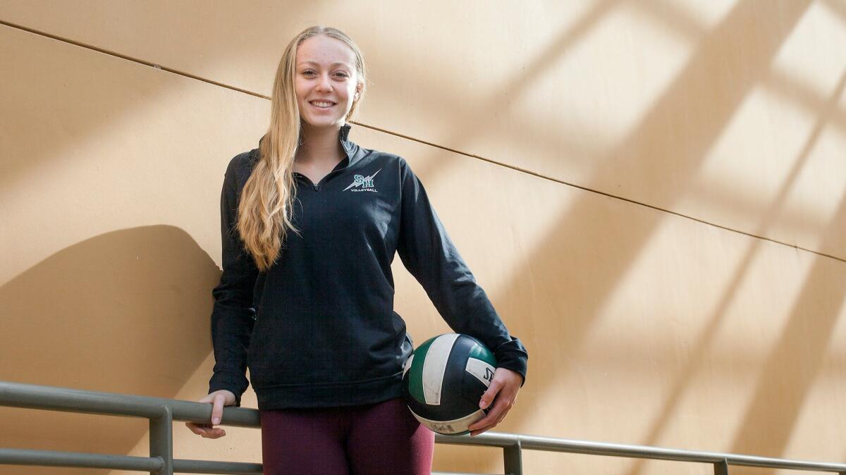 Sage Hill senior setter Jade Blevins finished with 645 assists, 77 kills, 63 blocks and 52 aces this season. She is heading to the University of Portland.