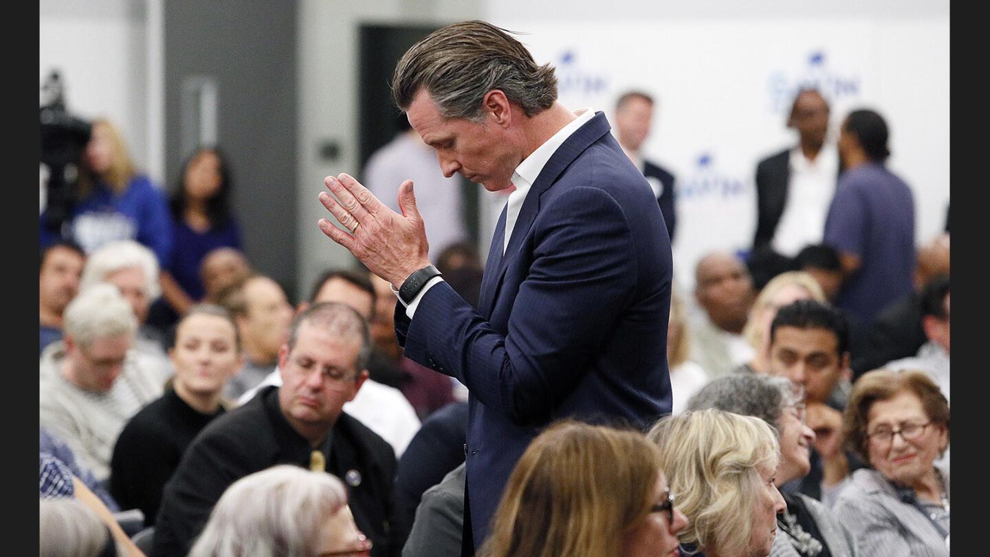 Photo Gallery: California Lt. Governor Gavin Newsom speaks in town hall like campaign gathering at Goodwill Community Room in Los Angeles