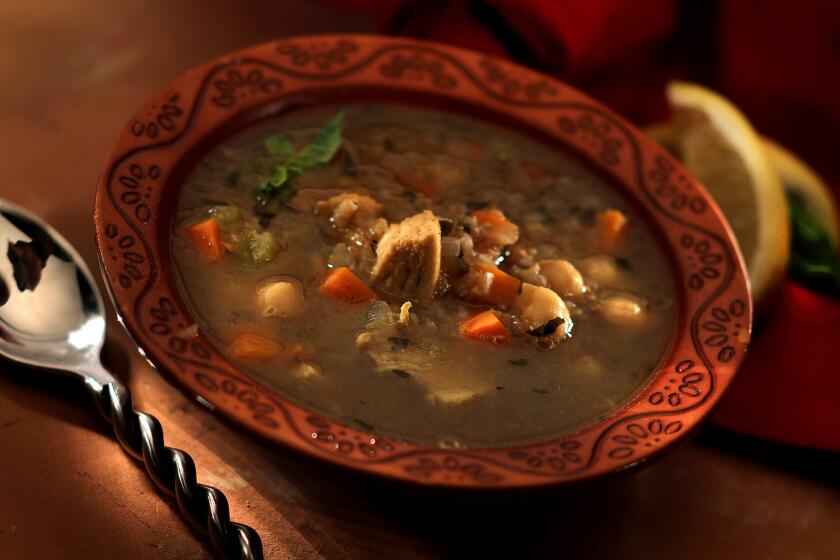 Rich and satisfying. Recipe: Moroccan chicken soup