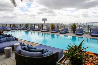 SAN DIEGO, CA February 23rd 2018 | This is the pool area and view on the 18th of the Alexan ALX luxury apartments at 14th and K Streets on Friday in Downtown San Diego, California. | (Eduardo Contreras / San Diego Union-Tribune)