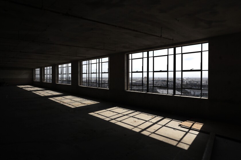 Inside the Sears building in Boyle Heights.