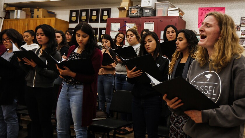 Van Nuys High School students composed and sang an oratorio about suffragist Sara Bard Field.