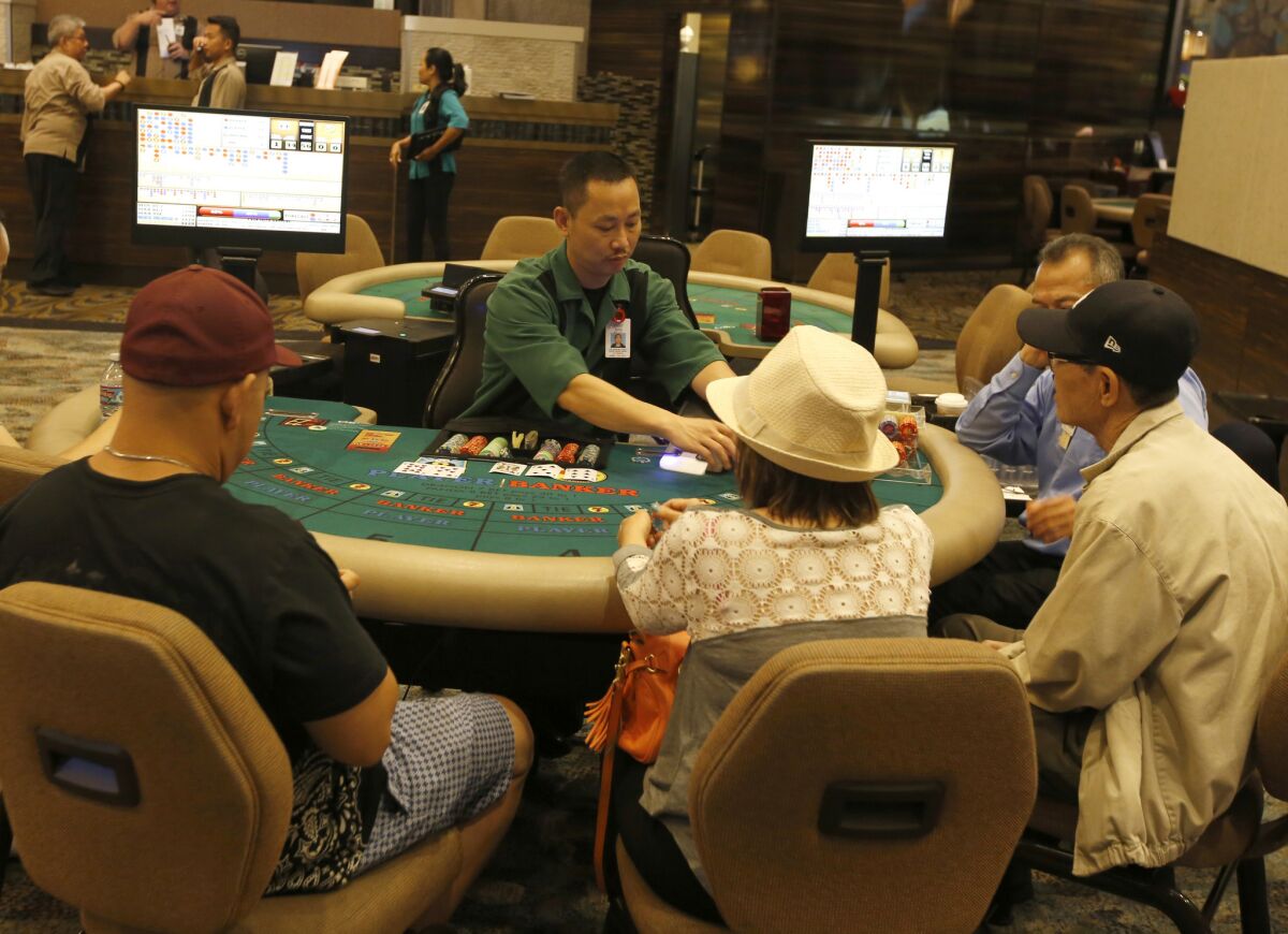 Card players at The Gardens Casino