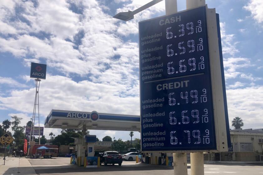 Posted prices at an Arco station on 16th and G streets  