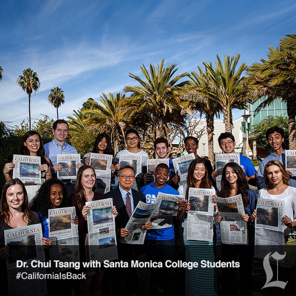 Chui Tsang with Students at Santa Monica College.