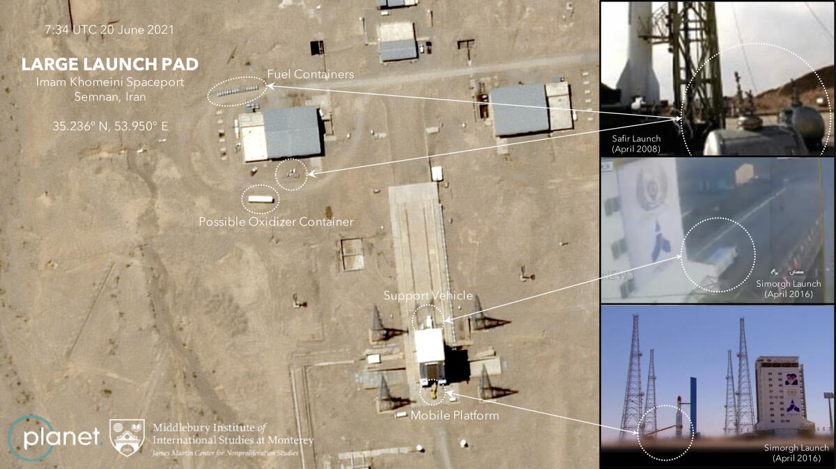 Satellite image of suspected planned rocket launch