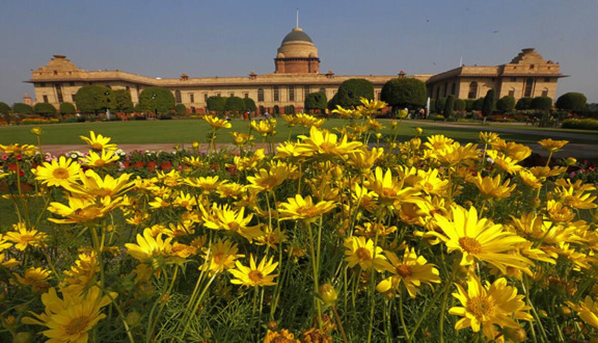 Flowers in full bloom this month are seen at the Mughal Gardens of the Indian presidential palace in New Delhi. Air China is offering a round-trip fare from LAX to New Delhi for $973 for travel in April.