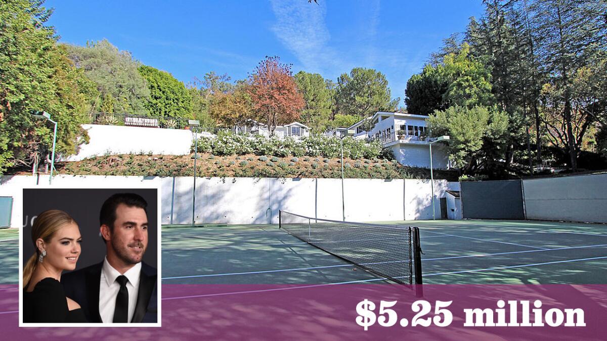 Cover girl Kate Upton and Detroit Tigers pitcher Justin Verlander have paid $5.25 million for a home in Beverly Crest.