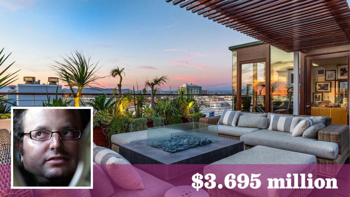 Screenwriter and producer Allan Loeb is asking $3.695 million for this oceanfront penthouse in the Marina Peninsula area of Venice.