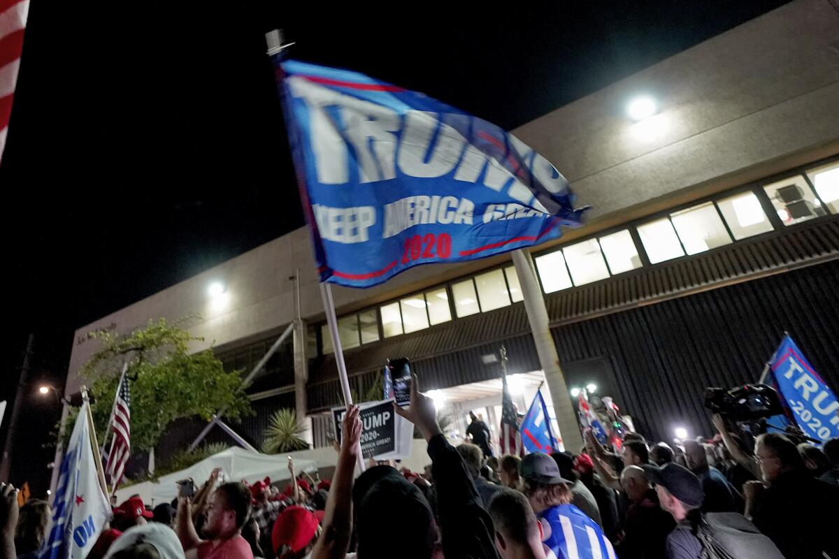 Supporters of President Trump rally in Phoenix on Nov. 4.